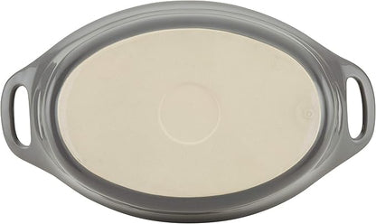 Rachael Ray Ceramics Oval Baker, 1.5-Quart, Gray