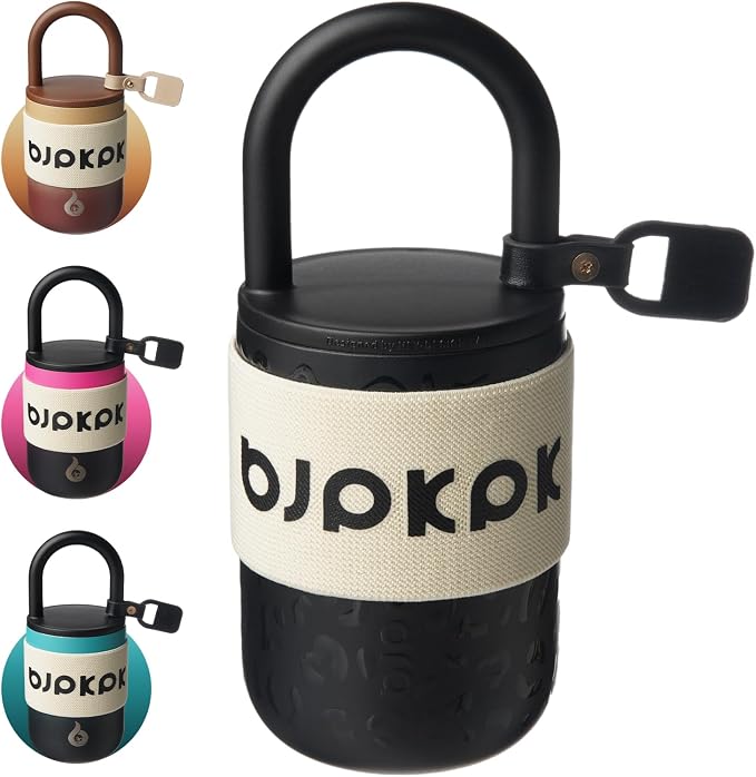 BJPKPK 10oz Insulated Tumbler With Lid And Handle Stainless Steel Travel Mug Loop Coffee Tumbler Cups,Black Leopard