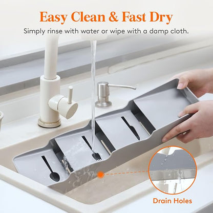 Lifewit Compact Flatware Drawer Organizer, Narrow Silverware Tray for Kitchen Drawers, Plastic Cutlery Holder for Spoons, Forks and Knives, Utensils Storage Organization, 2 Pack, Gray