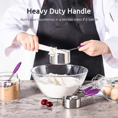 U-Taste 10 Piece Measuring Cups and Spoons Set in 18/8 Stainless Steel (Purple)