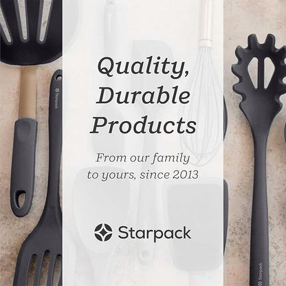 Starpack 'Let it Drain' Silicone Slotted Spoon(10.6 Inches) - Small Slotted Spoon for Cooking Heat Resistant to 600°F - Silicone Slotted Serving Spoons, Non Stick Slotted Cooking Spoon