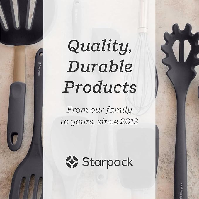 Starpack 'Scrape & Stir' Silicone Spatula (11 Inch) - Heat Resistant Spatula Set 600°F - Food Grade Kitchen Spatulas - Nonstick Baking and Cooking Spatula - LFGB Grade Rubber Spatula Set