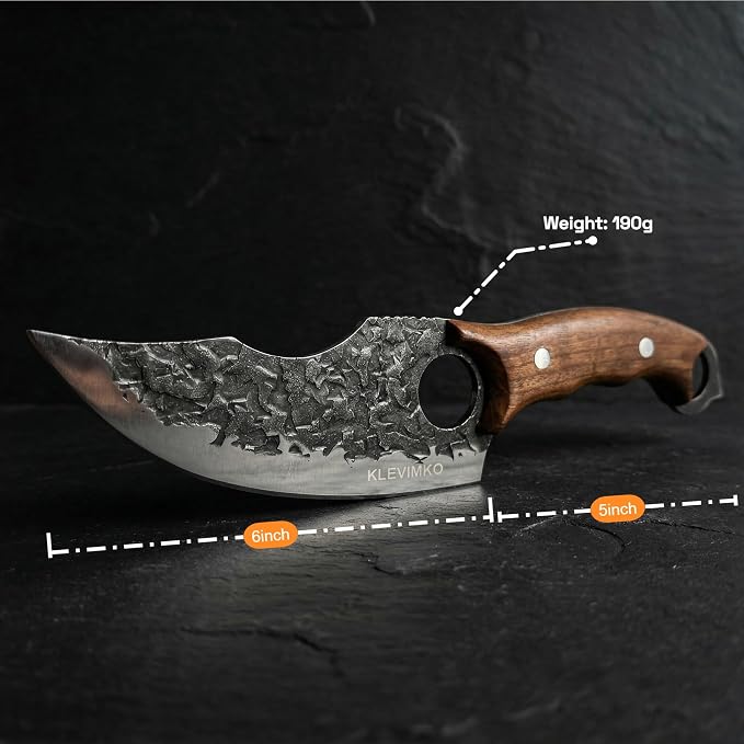 6 Inch Forged High Carbon Steel Kitchen Knife, Chef Knife for Meat/Vegetable Cutting & Deboning