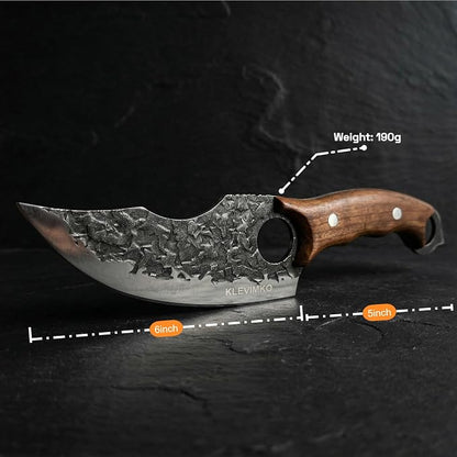 6 Inch Forged High Carbon Steel Kitchen Knife, Chef Knife for Meat/Vegetable Cutting & Deboning