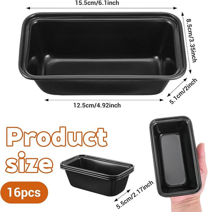 16 Pack Mini Loaf Pans for Baking, 6.1" Carbon Steel Nonstick Small Bread Pans for Banana Bread, Meatloaf, Brownies & Pound Cakes – Oven Safe, Easy Release & Dishwasher Safe Bakeware Set