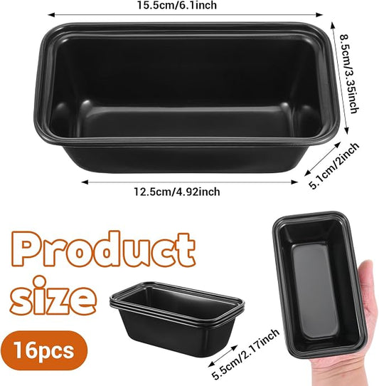 16 Pack Mini Loaf Pans for Baking, 6.1" Carbon Steel Nonstick Small Bread Pans for Banana Bread, Meatloaf, Brownies & Pound Cakes – Oven Safe, Easy Release & Dishwasher Safe Bakeware Set