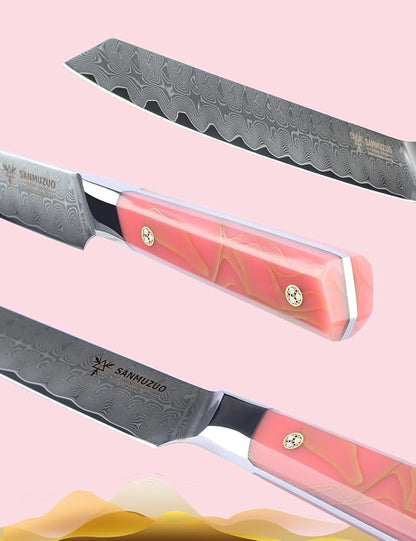 Meat Carving Knife 10 Inch, Professional Kitchen Slicing Knife, Ultra Sharp Damascus Powder Steel with Full-tang Resin Handle, SHENG Series