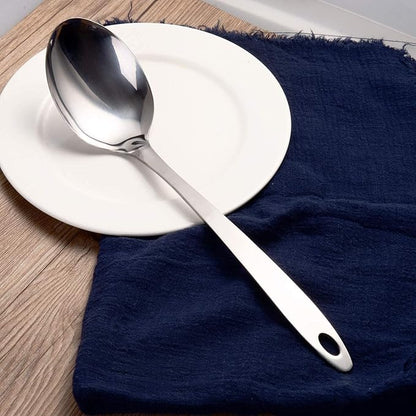 IMEEA Stainless Steel Serving Spoon 13-Inch Solid Cooking Spoon Metal Kitchen Spoon for Serving, Stews, and Sauces