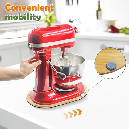 Bamboo Slide Mat for KitchenAid 5-8 Qt Bowl Lift Mixer, Attachments, Sliding Tray