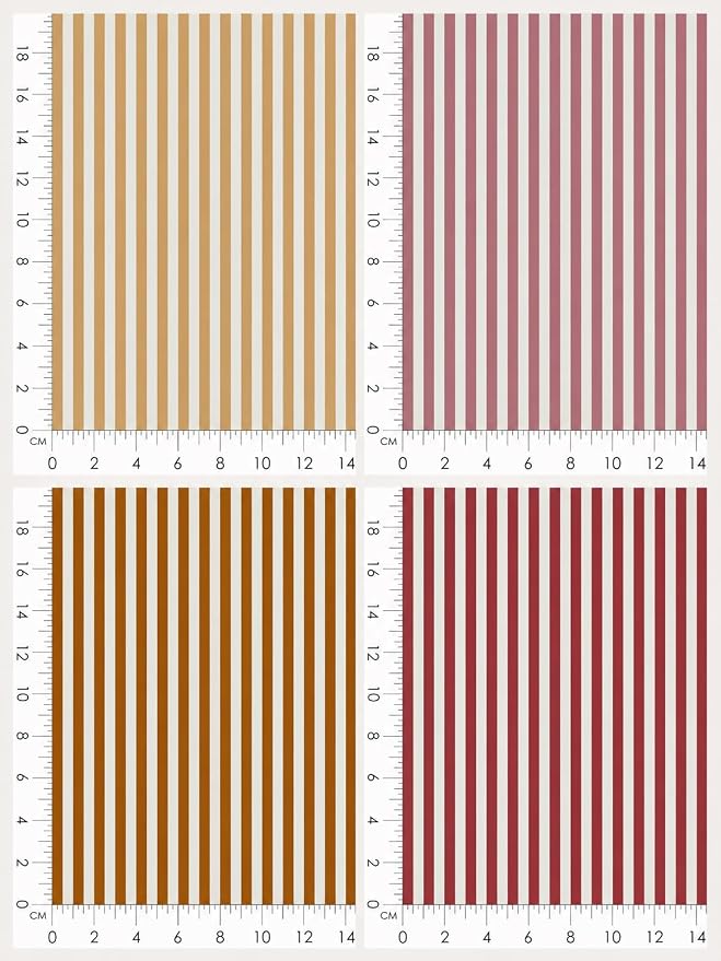 Cotton Patchwork Quilting Fabric Panel – 155×100 cm, 100% Cotton, Made in Türkiye (PRT_KUP 01-001) (Striped Printed, 5 pcs (23.6x11.8 inc))