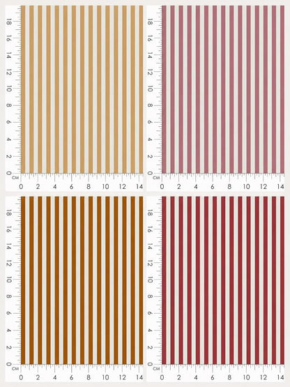 Cotton Patchwork Quilting Fabric Panel – 155×100 cm, 100% Cotton, Made in Türkiye (PRT_KUP 01-001) (Striped Printed, 5 pcs (23.6x11.8 inc))