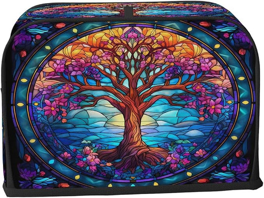 Toaster Cover 4 Slice Wide Slot Tree of LifeBread Toaster Oven Dustproof Cover Small Appliance Kitchen Covers Dust and Fingerprint Protection for Women Gift 4 Slice