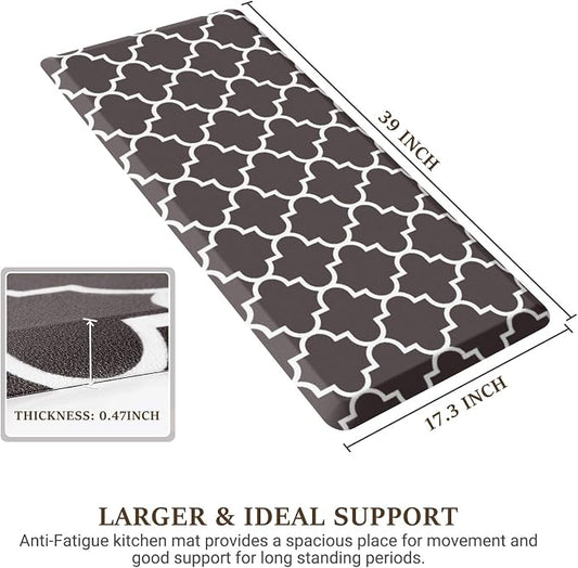 WISELIFE Kitchen Mat Cushioned Anti-Fatigue Kitchen Rug,17.3"x 39",Non Slip Waterproof Kitchen Mats and Rugs Heavy Duty PVC Ergonomic Comfort Mat for Kitchen, Floor Home, Office, Sink, Laundry