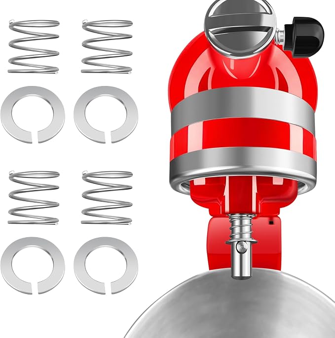 MITCHENIFY Spring and Washer Kit Fit for Kitchenaid Mixer, Quick Install Replacement Accessories and Upgrade Parts, 4 Packs