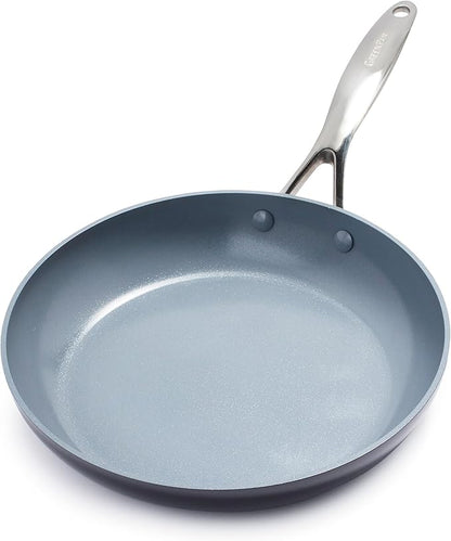 GreenPan Valencia Pro Hard Anodized Healthy Ceramic Nonstick 10" Frying Pan Skillet, PFAS-Free, Induction, Dishwasher Safe, Oven Safe, Gray