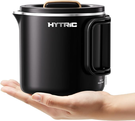 HYTRIC Travel Kettle, 650ml Small Electric Kettle, Stainless Steel Portable Kettle with Dual Power Control, Foldable Mini Electric Kettle, Auto Shutoff & Boil Dry Protection, Black