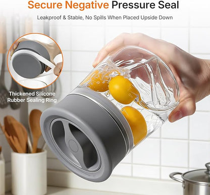2-Pack Airtight Mason Jar with Silicone Ring, Upgraded Glass Storage Jars with lids, 17oz Wide Mouth Food Jars & Canisters for Coffee Grounds, Creamer, Candy, Sugar