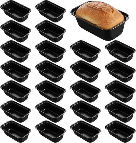 24 Pcs Mini Loaf Pans for Baking Bread,Non Stick Small Loaf Pans Banana Bread Tins,6.1 x 3.35 x 1.77 Inches Nonstick Tiny Meatloaf Pan Carbon Steel for Oven and Baking