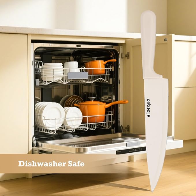 8 Piece Kitchen Knife Block Set with Sharpener,Dishwasher Safe,German Stainless Steel with Ergonomic Handle Anti-slip Handle