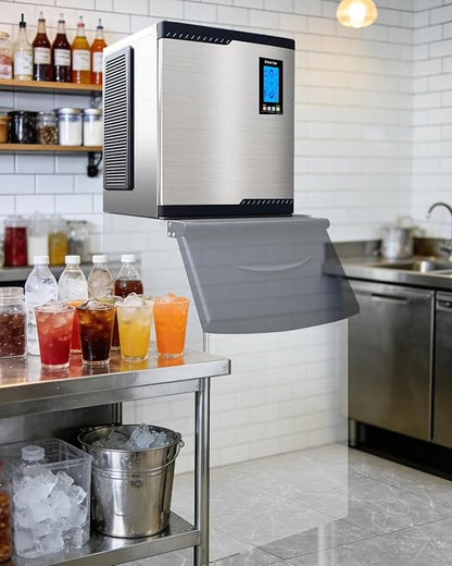 Commercial Ice Maker Machine Head Only, 550lbs/24H ETL Commercial Ice Maker with Self-Cleaning, DOE&CEC Energy-efficient,48 Hours Timer, Stainless Steel Ice Maker for Restaurant Bar Cafe Hotel