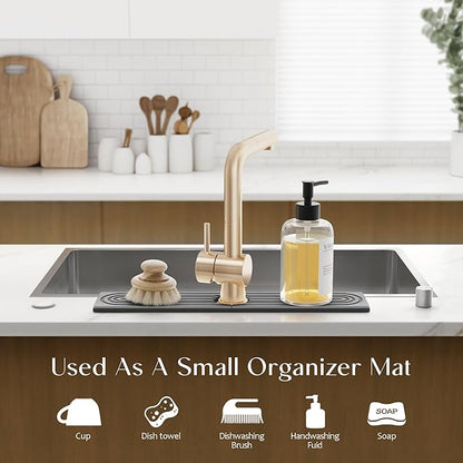 eormoe Diatomite Stone Sink Candy - Instant Dry Stone Sink Tray around Faucet, Prevents Moisture Buildup - Faucet Splash Guard for Bathroom Counter (Dark Grey, 20" x 3.9")