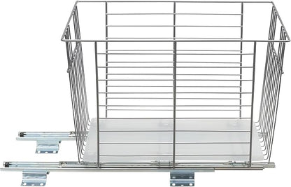 Household Essentials Nickel-Plated Steel Basket Organizer with Clear Plastic Liner