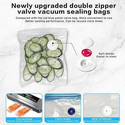 Handheld Vacuum Sealer for Food Powerful Vacuum Sealer Machine,Seal Meal Saver,Portable Food Sealer (Sealer + 30 Reusable Vacuum Bags)