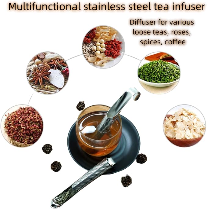 Tea Infusers For Loose Leaf Tea - Stainless Steel Office, Home & Travel - Set of 1 - Includes Strainers, Cleaning Brush
