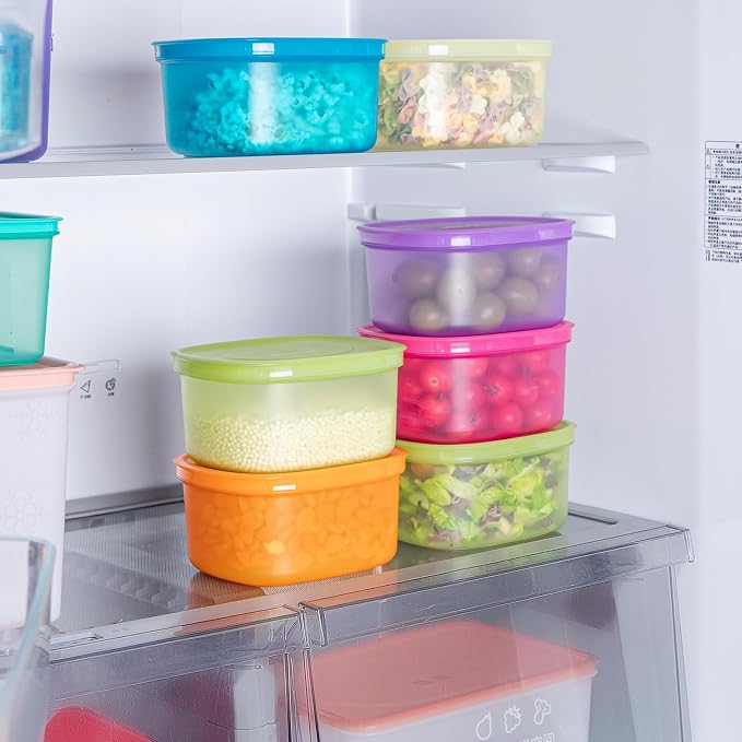 7-Piece Meal Prep Containers — 3.75-Cup Reusable Airtight Plastic Food Storage Containers with Lids, BPA-Free, Microwave/Freezer/Fridge Safe, Stackable Lunch & Leftovers Organizer(900ml)
