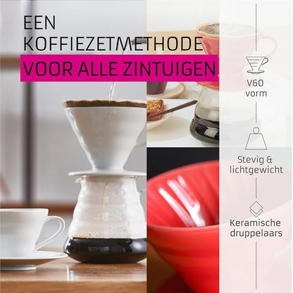 Hario VDCR-02R V60 02 Coffee Dripper Ceramic Red Coffee Drip for 1-4 Cups