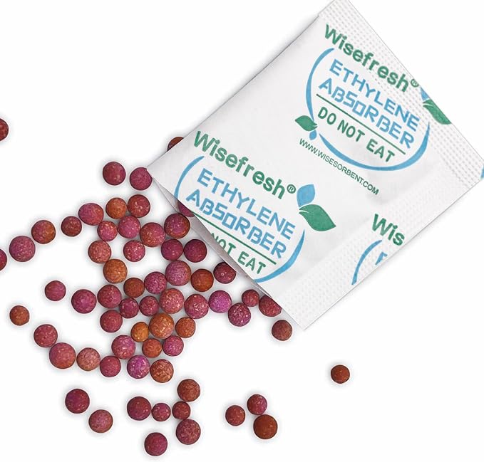 WiseFresh 60 Packs 5 Gram Ethylene Gas Absorber Packet, Vegetable & Fruit Fresh Produce Protector, Food Freshness Extender, Fresh Fruit Preserver, Vegetable Saver