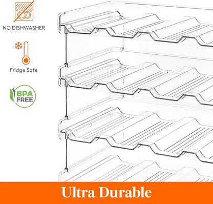 Lifewit Stackable Water Bottle Organizer for Cabinet, Plastic Bottle Holder Fits Bottles/Tumblers up to 3.8" Diameter for Pantry/Countertop, 4 Tier Holds 16 Bottles 41 x 20 x 34 cm/16 x 8 x 13.4
