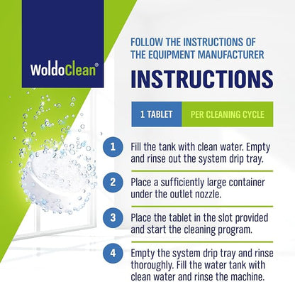 WoldoClean Cleaning Tablets for Espresso & Coffee Machine 150 Tabs - compatible with Breville Espresso Machines