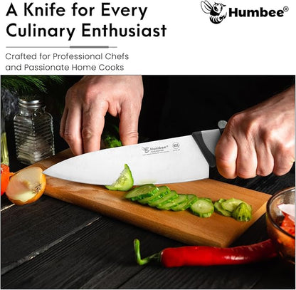 8-Inch Chef Knife, NSF Certified Razor-Sharp High Carbon Stainless Steel Blade – Ergonomic Color Coded Handle, Non-Slip Grip Kitchen Knife, DT-10 Series, Cool Grey