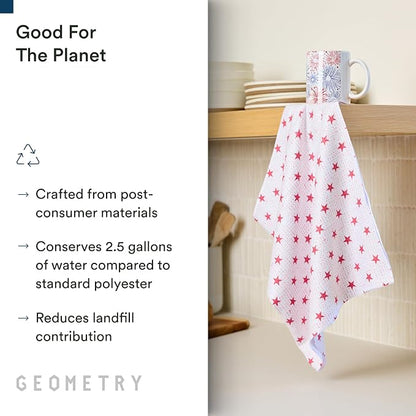 GEOMETRY Kitchen Tea Towel - Quick Dry Microfiber Cloth Dish Towels for Kitchen Drying - Premium Quick Dry Towel (USA Party, 1-Pack)