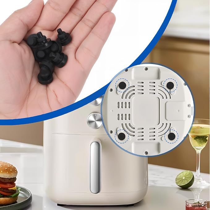 8 Pcs Rubber Feet for Slow Cookers, Replaceable Slow Cooker Legs, Slow-Cooker Insert Accessories, Pot Rubber Feet Replacement, Prevent Scratches Marks and Break (0.51 x 0.55 Inch)