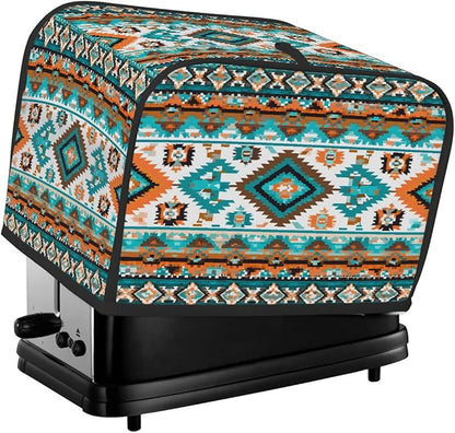 2 Slice Aztec Ethnic Colorful Toaster Cover Waterproof Dust Fingerprint Bread Machine Cover Washable Kitchen Appliance Protector For Home Kitchen Bakeware Table Decor Women Gifts