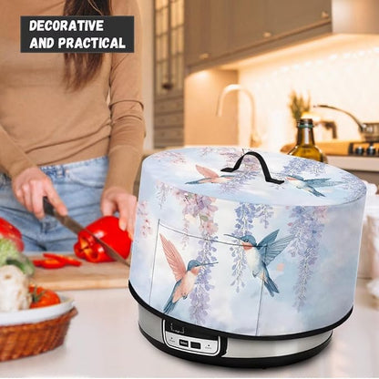 Slow Cooker Dust Cover Compatible with 6-8 qt Crock for Pot Highland Blue Hummingbird Floral Small Kitchen Appliance Decor Dust Cover