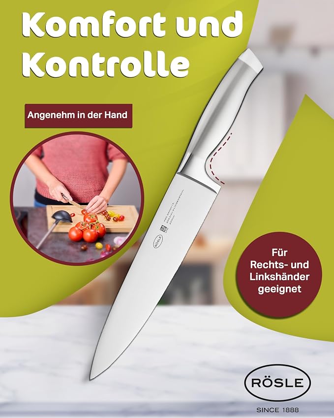 Rösle Basics Line Stainless Steel Chef's Knife, 8-inch Blade