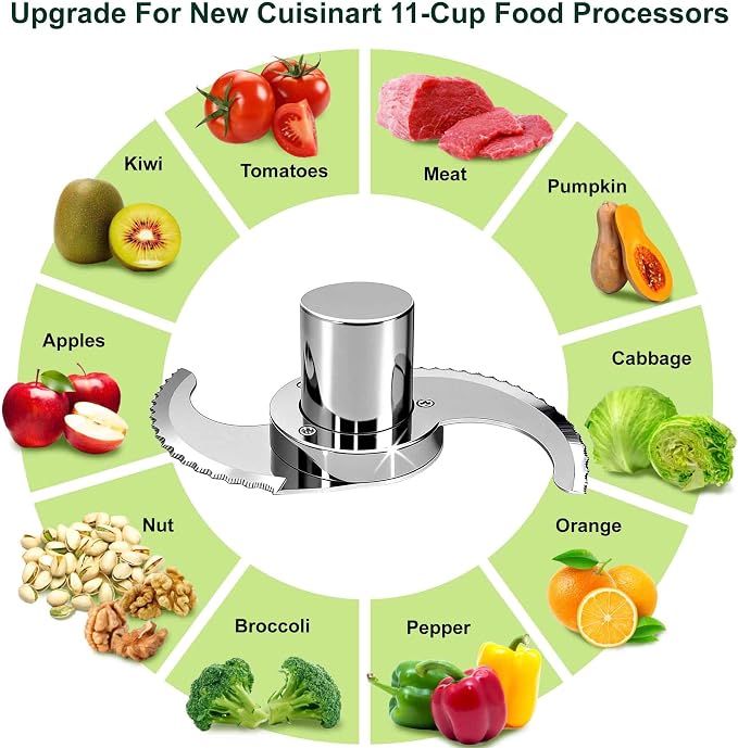 DLC-861TXB-CSR for Cuisinart Food Processor DFP-11, DLC-2011, DLC-8 Only | No Microplastic Release, Modular, Resists Cracking & Chipping & Grease, Easily Handle Hard Ingredients, Serrared Edge