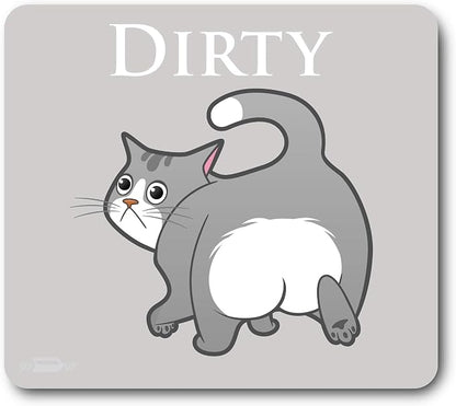 Gray Funny Cat Clean Dirty Dishwasher Magnet, Dishwasher Magnet Clean Dirty Sign, Reversible Funny Dish Washer Refrigerator Sign, Cute Cat Stickers, Double Sided