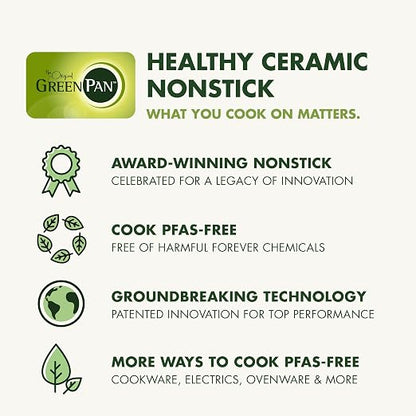 GreenPan Spectra 12" Wok Pan with Lid, Hybrid Tri-Ply Stainless Steel, PFAS-Free Ceramic Nonstick Textured Cooking Surface, Induction Cookware, Diswasher Safe, Oven & Broiler Temp to 850˚F