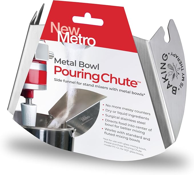 New Metro Design Pouring Chute Stand Mixer Replacement Pouring Shield with Unique Laser Etched Motto, Baking is my Therapy