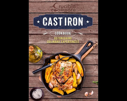Crucible Cookware Cast Iron Skillets, Set Of 4 (Pre-seasoned) 10 Inch - 5.1 Inch, Including Large & Small Silicone Hot Handle Holders | Indoor & Outdoor Use