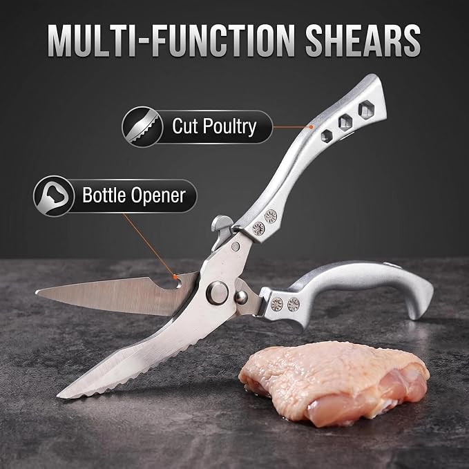 7-Piece Kitchen Knife Set, Sharp Chef Knife Set with Chinese Cleaver, Forged High Carbon Steel Butcher Knife Set, Cooking Knives, Knife Set Without Block for Home Kitchen & BBQ