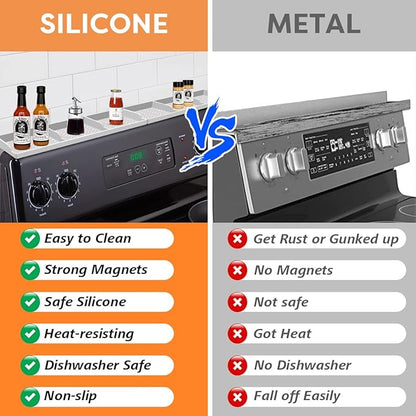 Hydream Stove Top for Silicone Shelf,30 Inch Magnetic Shelf Over the Stove Spice Rack of,Kitchen Organizer Magnet Above Stovetop Flat Back of Storage Suctioned-Light Grey