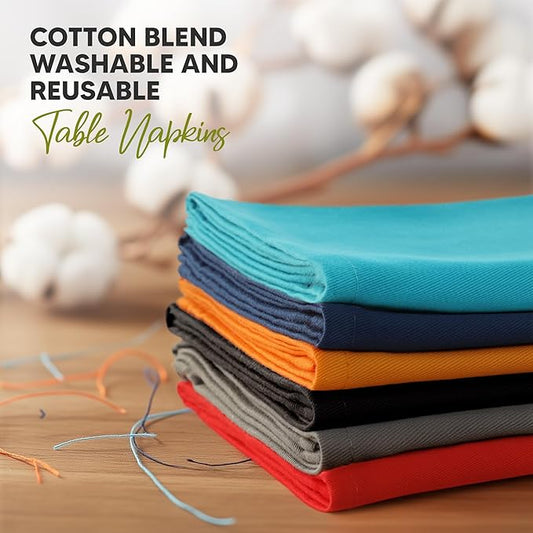 Utopia Kitchen Multi Color Cloth Napkins [12 Pack, 18x18 Inch] Absorbent Cotton Blend Washable and Reusable for Dinner, Restaurant, Lunch, Wedding and Hotel