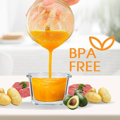 Baby Food Blender, Baby Food Maker & Food Processor, Medium, White | Borosilicate Glass, BPA-Free, Easy to Use & Clean, For Meat, Vegetables, Fruit, Homemade Purees, Baby Feeding Essentials