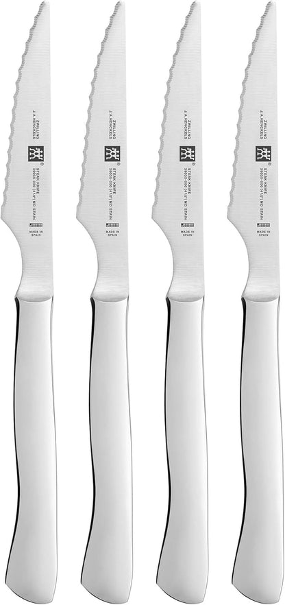 ZWILLING 4-pc Serrated Steak Knife Set, Stainless Steel