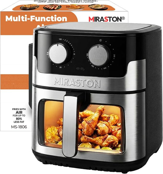 8.5QT Large Air Fryer, Stainless Steel Air Fryers with Gift Box | XL FAMILY SIZE: 8.5QT capacity for batch cooking; durable stainless steel design with PFAS-free coating for healthy meals.